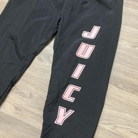 Vintage Y2K Style Juicy Couture Track Pants Black and Pink Size Large - Picture 2 of 8